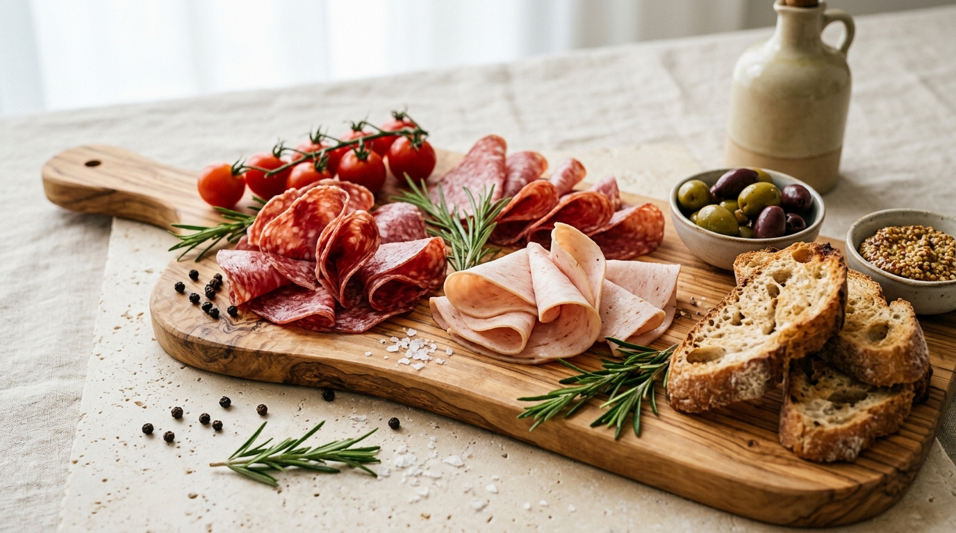 Halis Rindersalami und Putensalami Aufschnitt-Platte